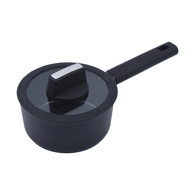 Smeden aluminium saus pan mei swarte keramyk