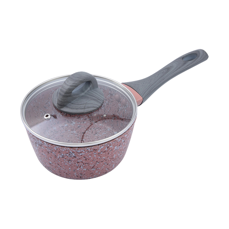 Smeden aluminium saus pan mei roze granyt
