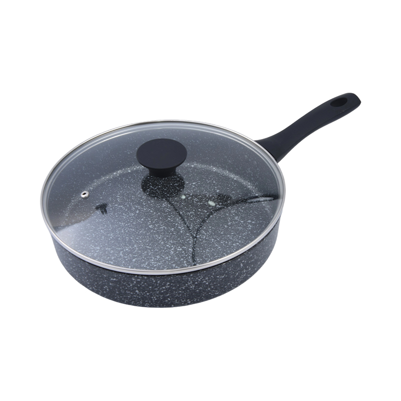Smeden aluminium Rjochte foarm Fry Pan mei deksel