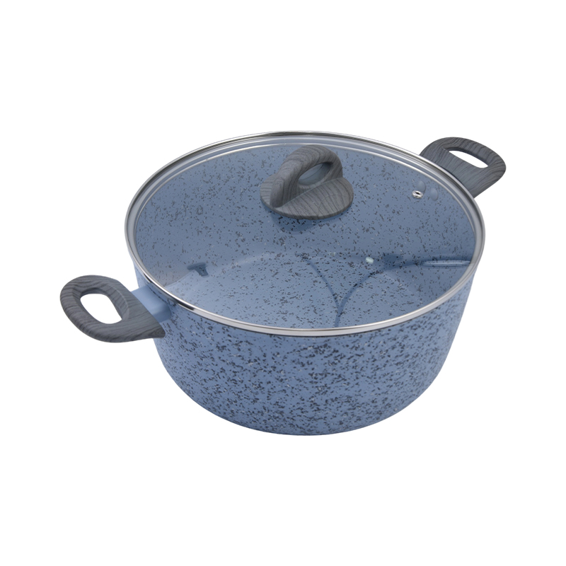 Smeden aluminium casserole mei blauwe graniten