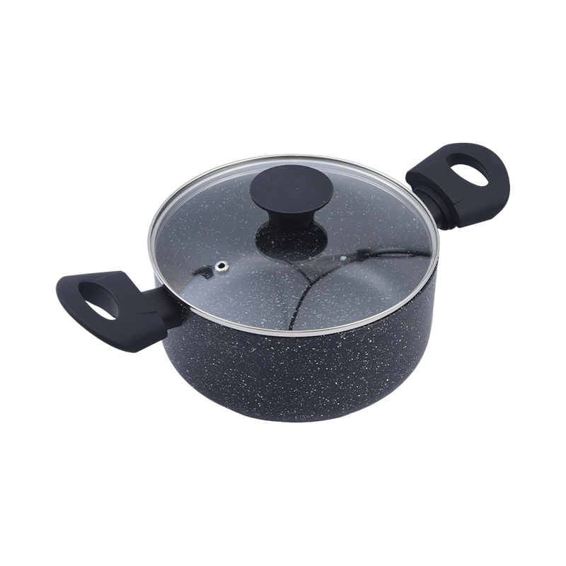 Yndrukt Aluminium Casserole Swart Marble