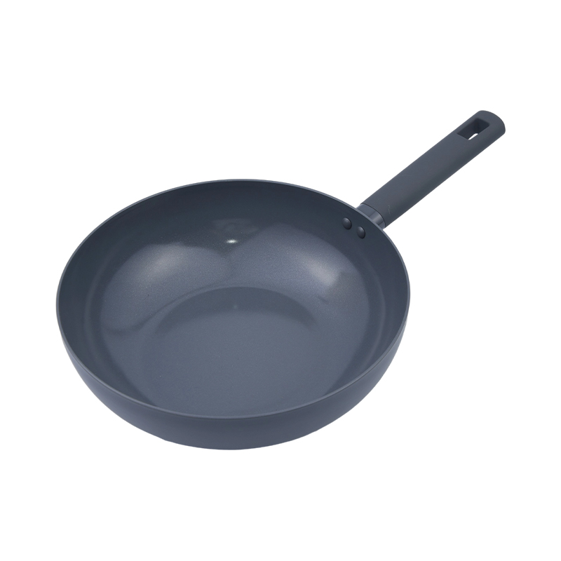 Yndrukt aluminium wok swart marmer