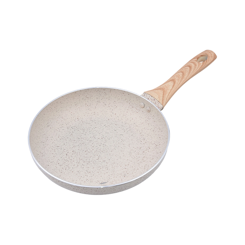 Yndrukt aluminium Cookware Set mei Cream Marble Nonstick Coating